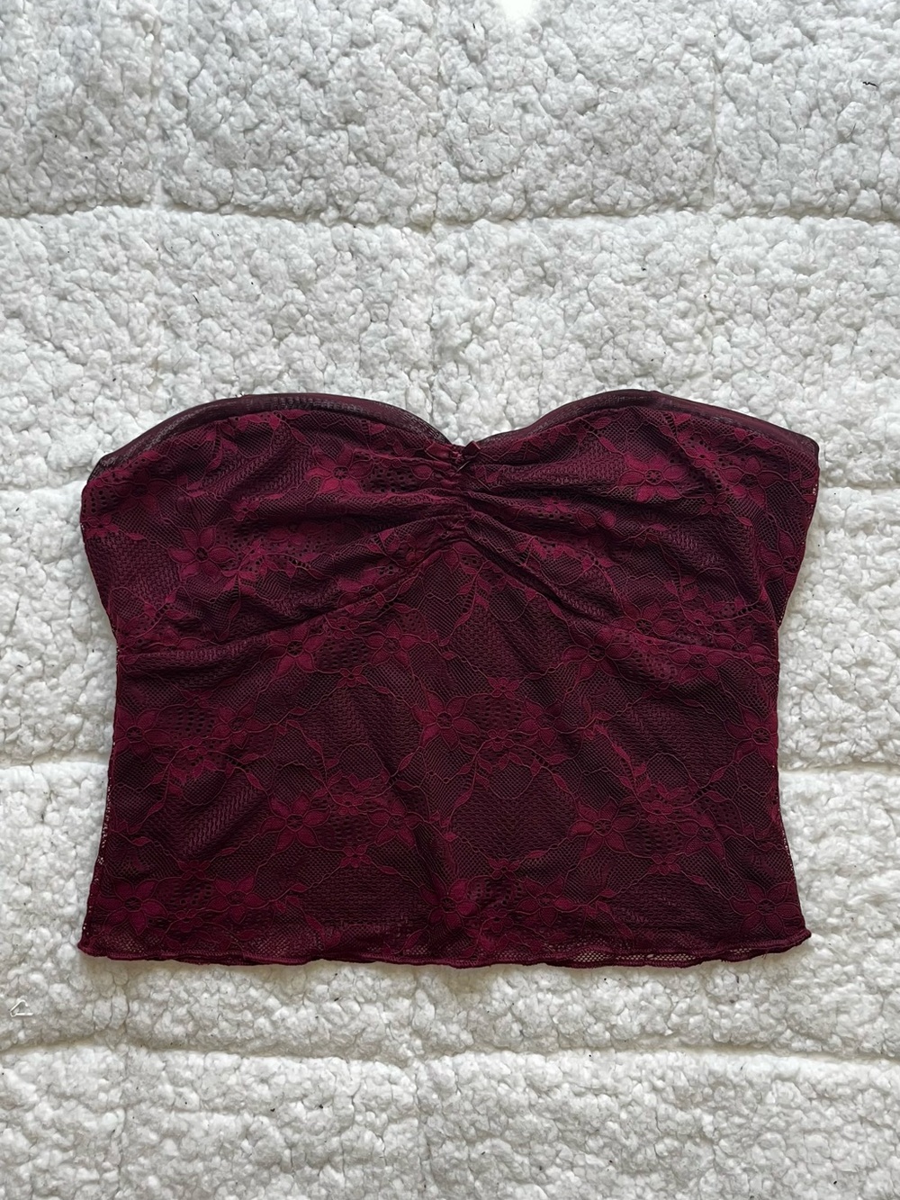 Target Burgundy Lace Strapless Bandeau